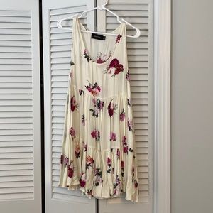 White floral mink pink dress